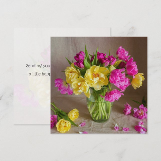Vibrant spring tulips, greeting card (Front/Back)