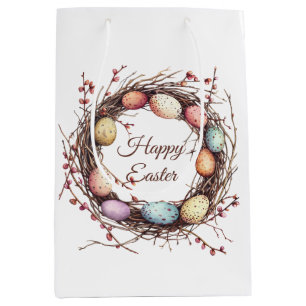 Vibrant Springtime Egg Nest Easter Brunch Medium Gift Bag