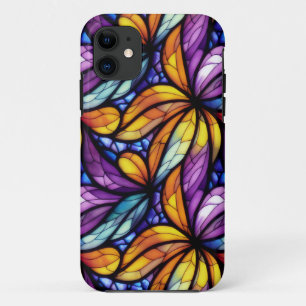 Vibrant Stained Glass Floral: Colourful Design iPhone 11 Case