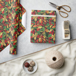 Vibrant Stained-Glass Floral Pattern – Bold Red Wrapping Paper