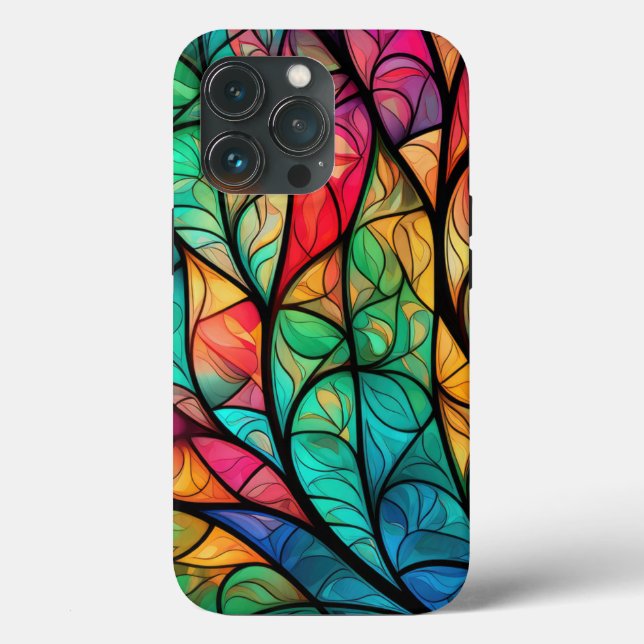 Vibrant Stained Glass Foliage  Case-Mate iPhone Case (Back)