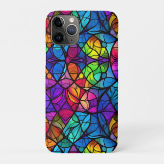 Vibrant Stained Glass Rainbow Pattern iPhone 11 Pro Case