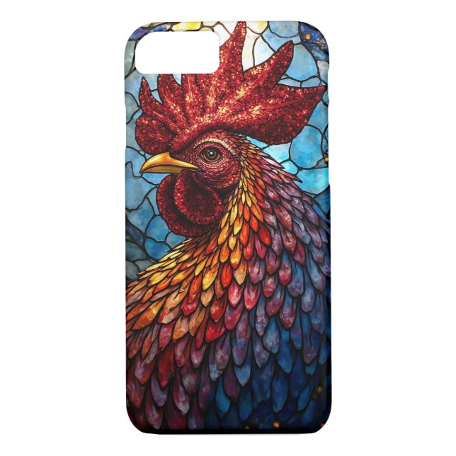 Vibrant Stained Glass Rooster Case-Mate iPhone Case (Back)
