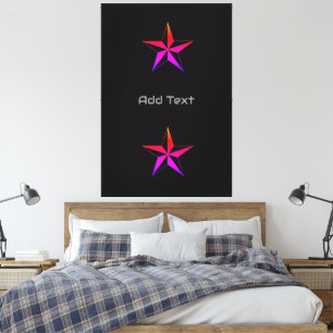 Vibrant Star Inspired Statement Piece with Name Canvas Print
