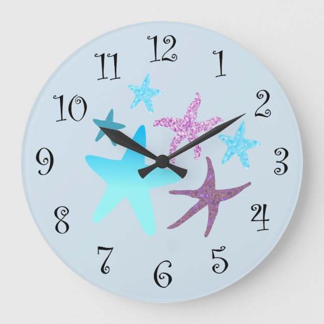 Vibrant Starfish Clock (Front)