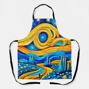 Vibrant Starry Artwork Apron