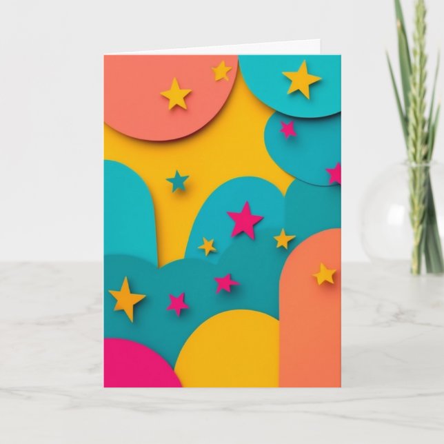 Vibrant Starscape Collage Card (Front)