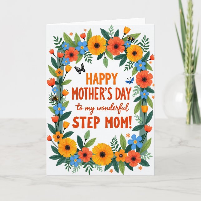 Vibrant Step Mum Day Card (Front)