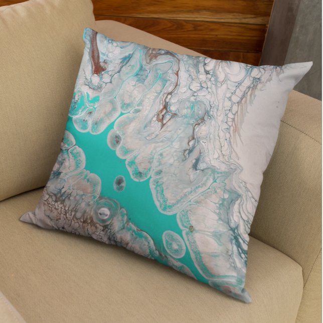 Vibrant Stone Marble Look Fluid Acrylic Art Cushion (Creator Uploaded)