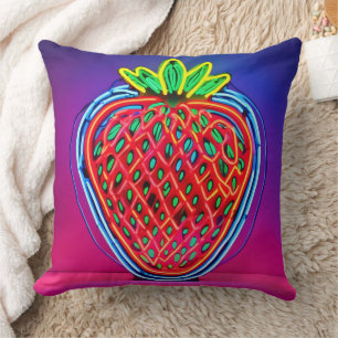 Vibrant Strawberry Neon! Cushion