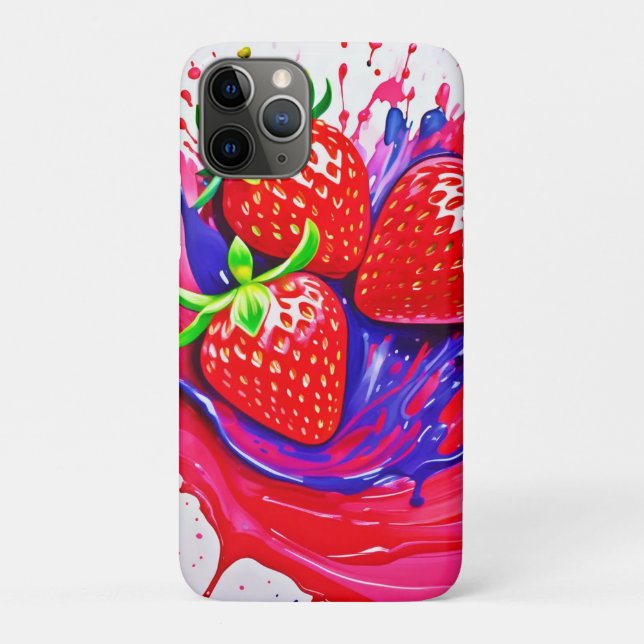 Vibrant Strawberry Splash Case-Mate iPhone Case (Back)