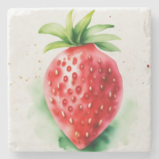 Vibrant Strawberry Stone Coaster