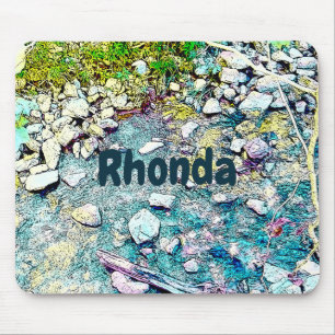Vibrant Stream Forest Mouse Pad