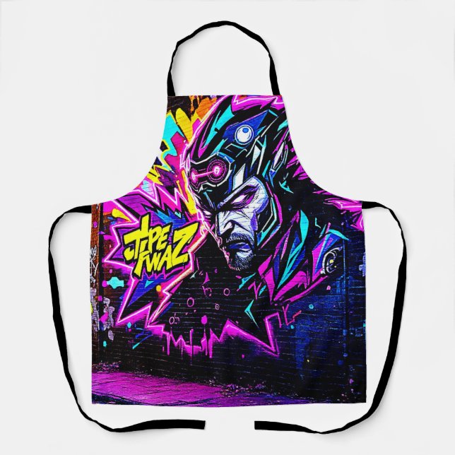 Vibrant Street Art Glow Apron (Front)
