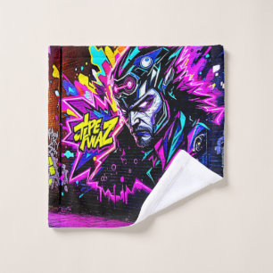 Vibrant Street Art Glow Bath Towel Set