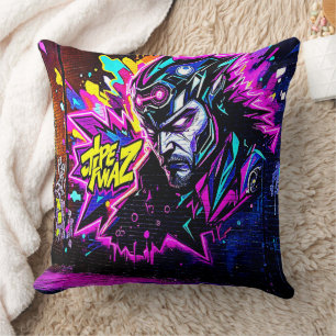 Vibrant Street Art Glow Cushion