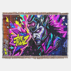Vibrant Street Art Glow Throw Blanket