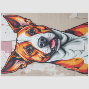 Vibrant Street Dog – Modern Pop Art Canine  Tissue Paper