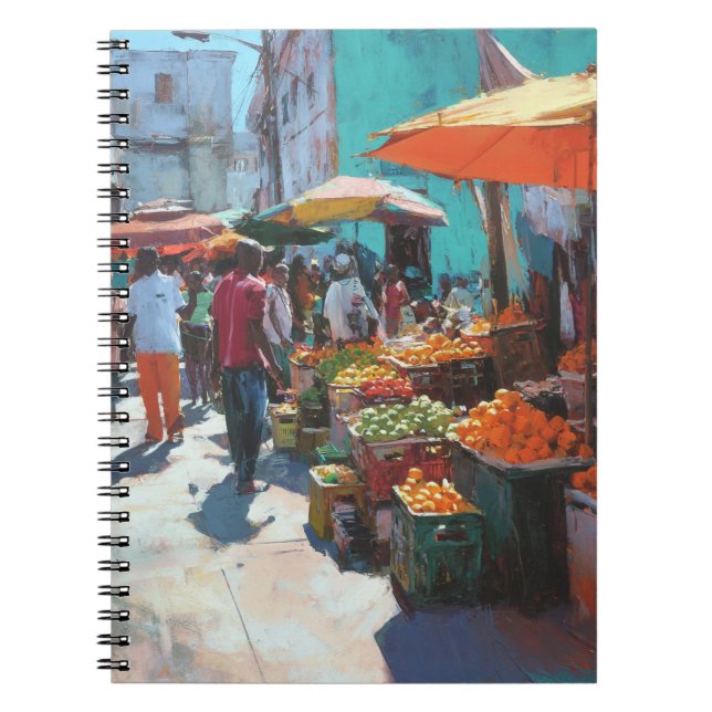 Vibrant Street Market Notebook (Front)