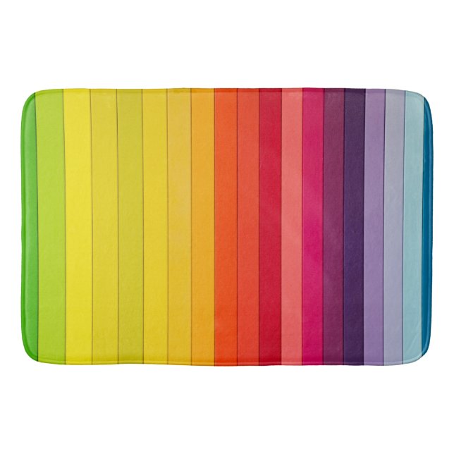 Vibrant Striped Bath Mat – Soft & Absorbent (Front)