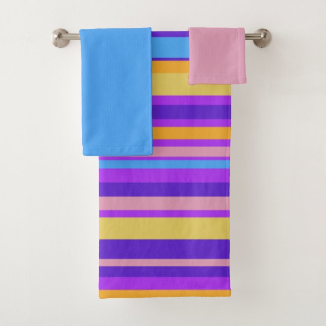 Vibrant Stripes Bath Towel Set (Insitu)