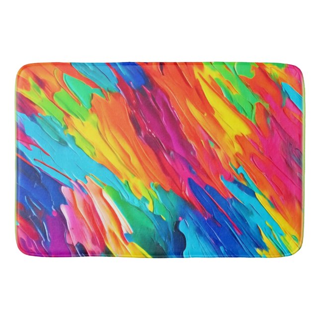 Vibrant Strokes of Joy Bath Mat (Front)