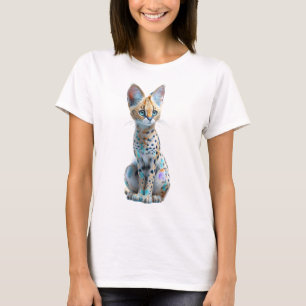 Vibrant Stylised Spotted Serval Wildcat Women T-Shirt