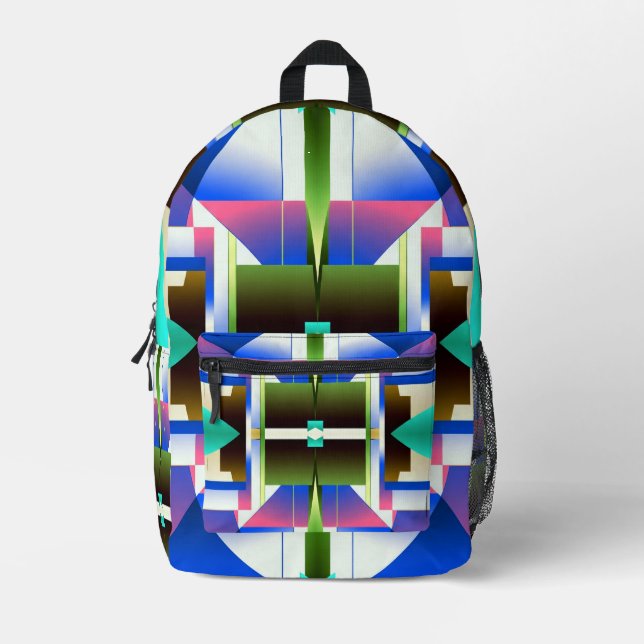 Vibrant stylish multiple colour classic design     printed backpack (Front)