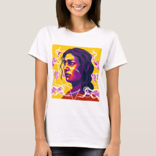 Vibrant Stylized Portrait with Abstract Elements T-Shirt