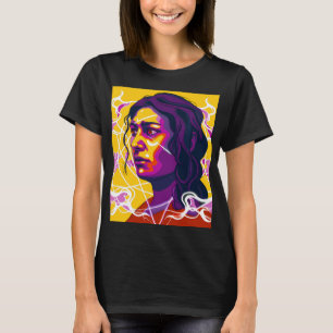 Vibrant Stylized Portrait with Abstract Elements T-Shirt