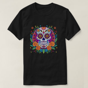 Vibrant Sugar Skull Fiesta - Dia De Los Muertos  T-Shirt