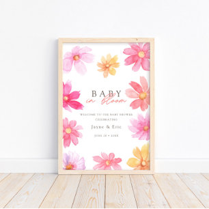 Vibrant Summer Baby in Bloom Floral Wildflower Poster