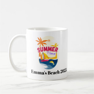 Vibrant Summer Beach Mug – Red, Orange Tropical