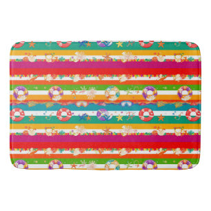 Vibrant Summer Beach Themed Design Bath Mat