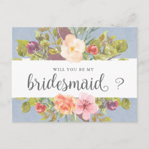 Vibrant Summer   Bridesmaid Invitation Postcard