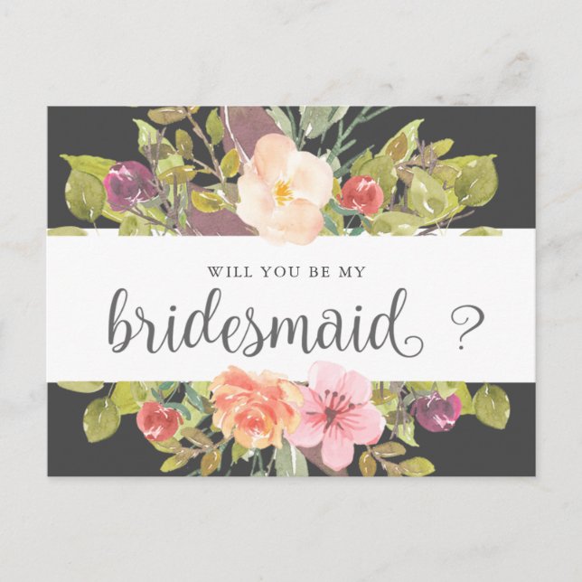 Vibrant Summer | Bridesmaid Invitation Postcard (Front)