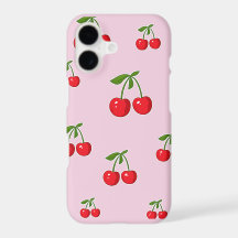 Vibrant Summer Cherry Pattern iPhone 17 Case.