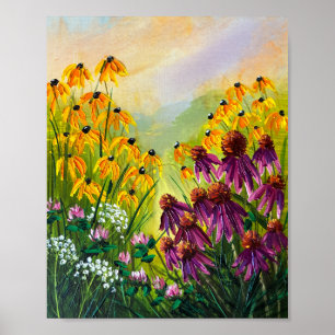 Vibrant Summer Coneflower Poster