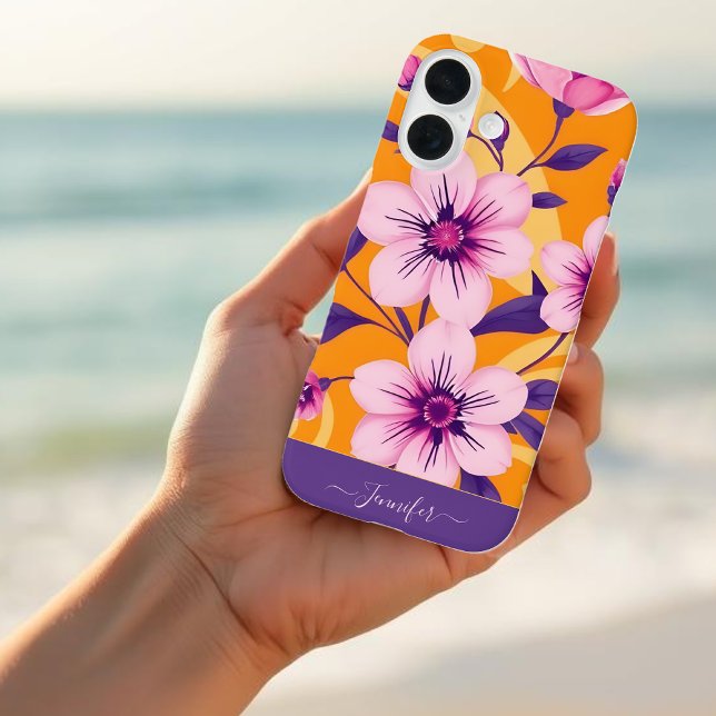 Vibrant Summer Floral-Dopamine Style Case-Mate iPhone Case (Vibrant Summer Floral-Dopamine Style-Personalize iPhone Case)