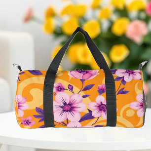 Vibrant Summer Floral-Dopamine Style- Duffle Bag