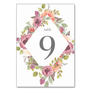 Vibrant Summer Floral Table Card