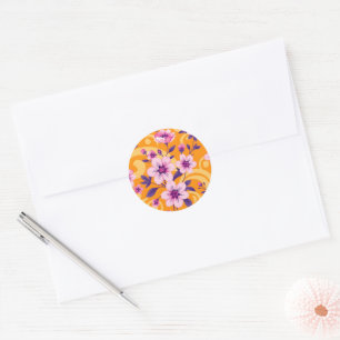 Vibrant Summer Florals-Dopamine Style Classic Round Sticker