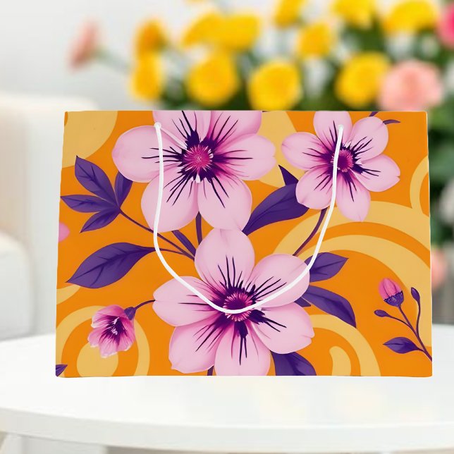 Vibrant Summer Florals-Dopamine Style Large Gift Bag (Vibrant Summer Florals-Dopamine Style Large Gift Bag )
