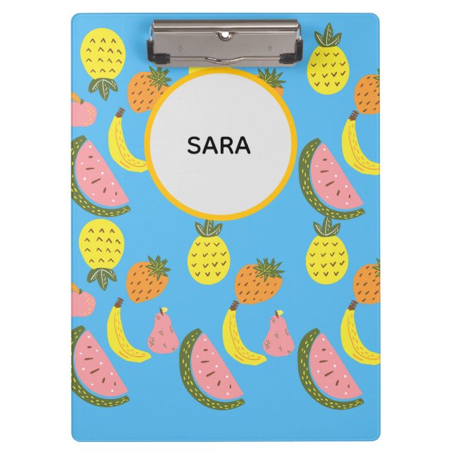 Vibrant Summer Fruits Pattern  Clipboard (Front)
