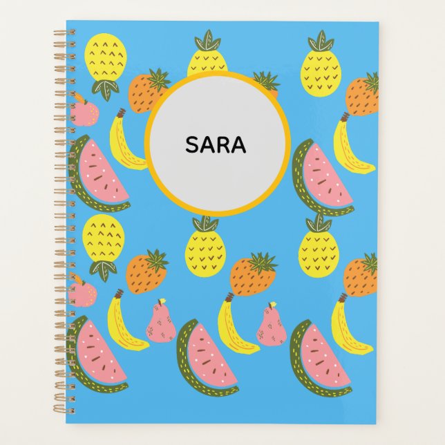 Vibrant Summer Fruits Pattern planner (Front)