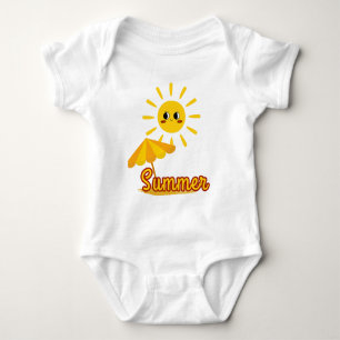 Vibrant Summer Sunshine Design Baby Bodysuit