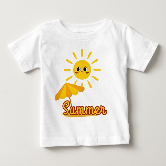 Vibrant Summer Sunshine Design Baby T-Shirt (Front)