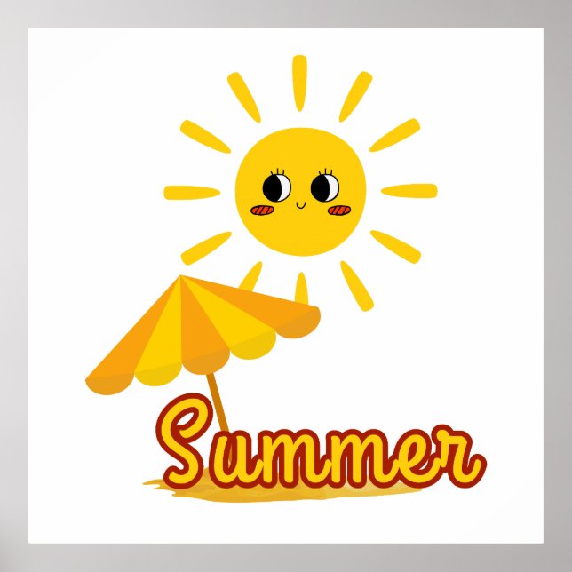 Vibrant Summer Sunshine Design Poster (Front)