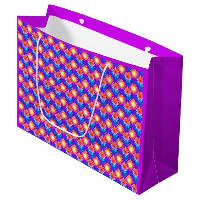 Vibrant Summer Sunshine Pattern Large Gift Bag (Front Angled)