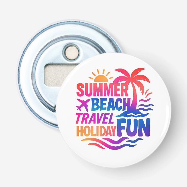 Vibrant Summer Typography Collage with Graphic Fus Bottle Opener (Front)